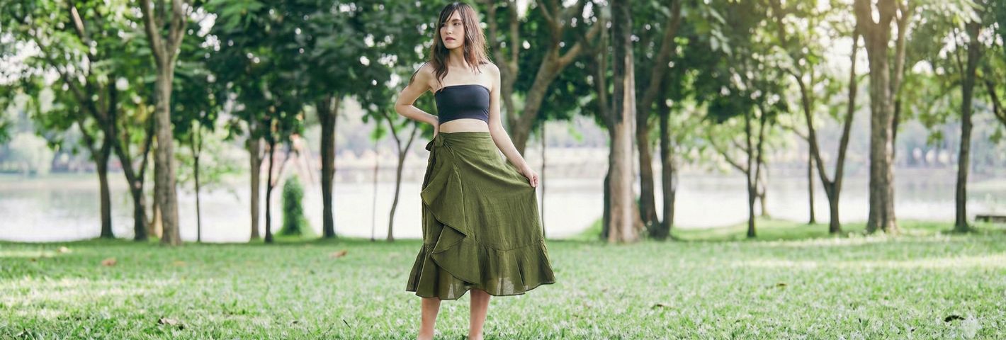 COTTON WRAP SKIRTS - Lannaclothesdesign Shop