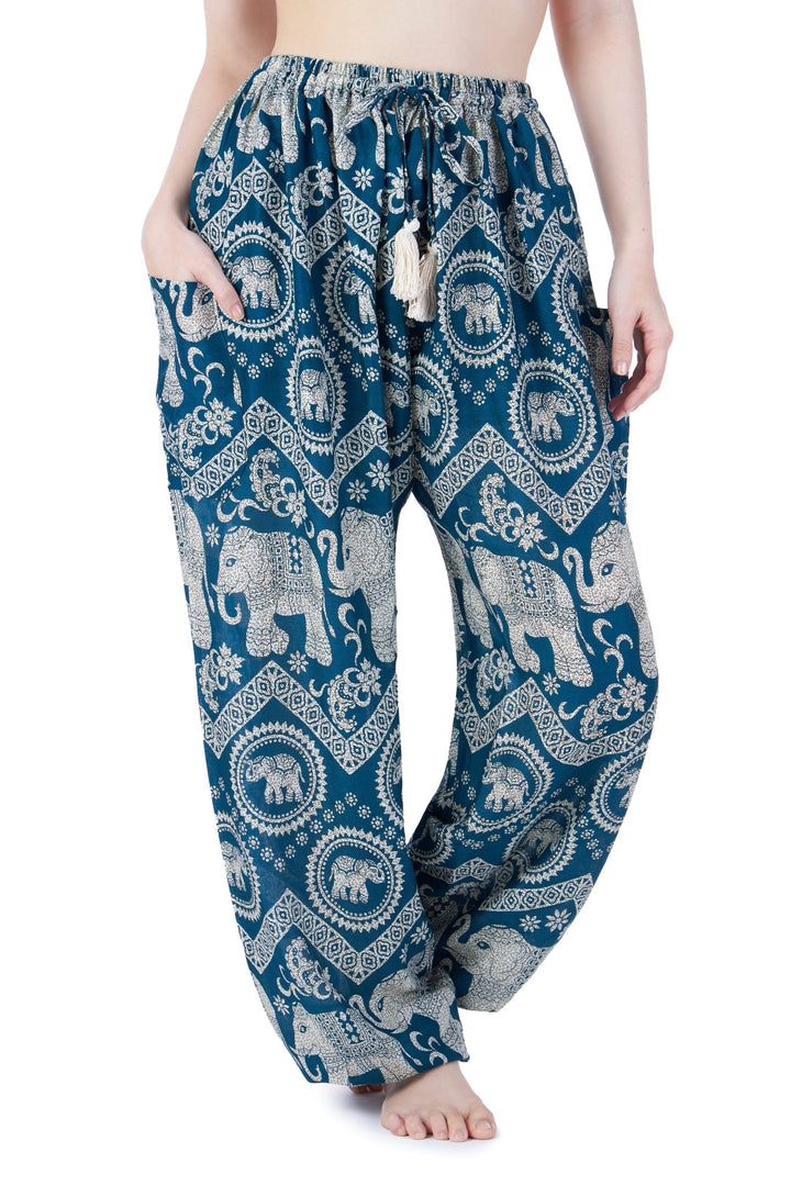 Elephant Harem Pants with Drawstring - Lannaclothesdesign Shop