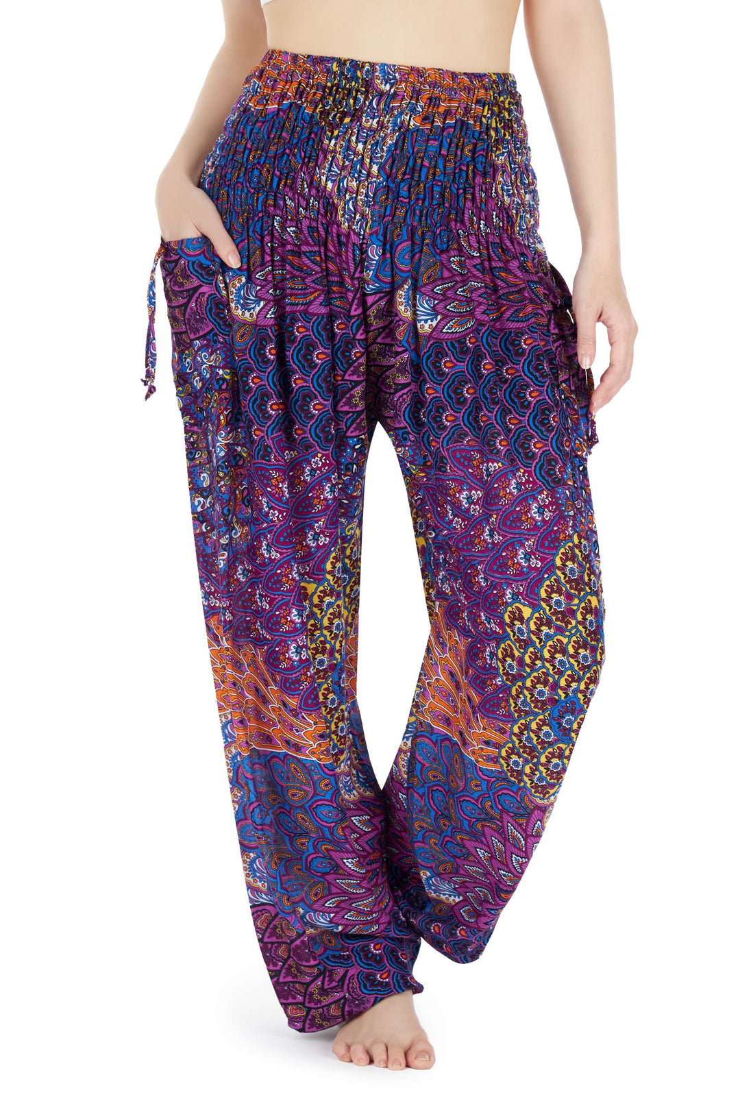 Colorful Peacock Harem Pants - Lannaclothesdesign Shop