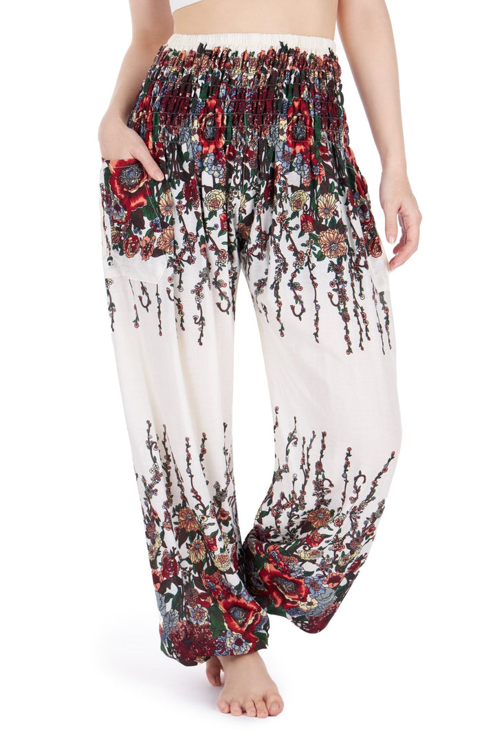 Flower Print Harem Pants - Lannaclothesdesign Shop