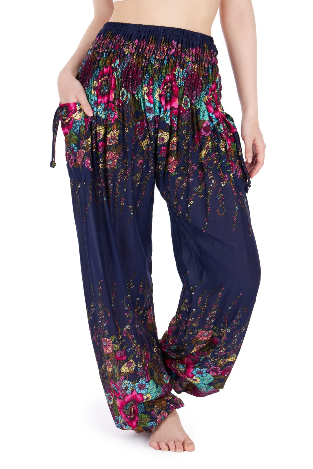 Flower Print Harem Pants - Lannaclothesdesign Shop