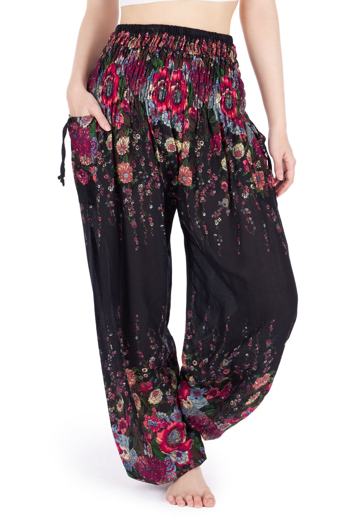 Flower Print Harem Pants - Lannaclothesdesign Shop