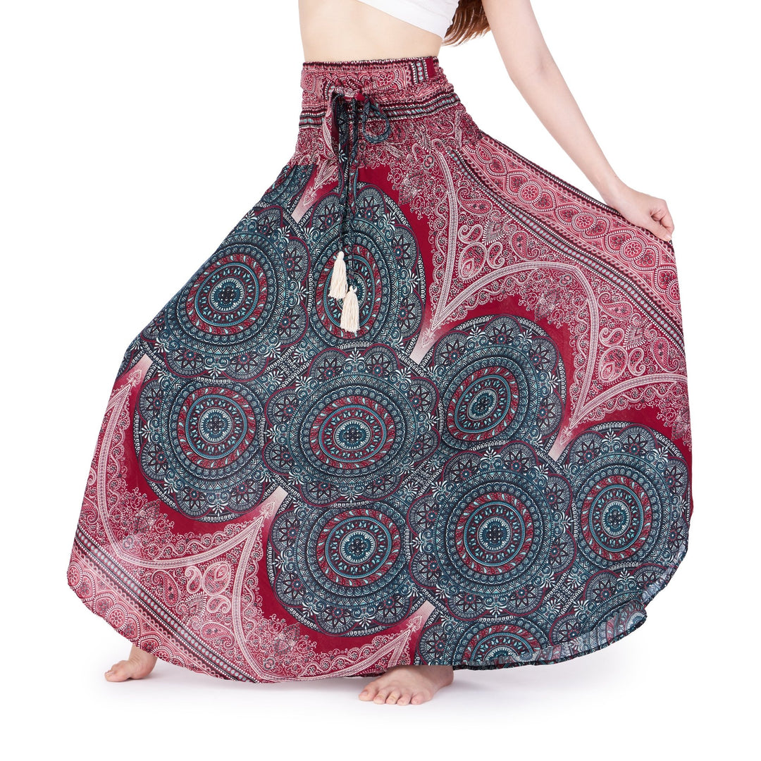 Mono Mandala Long Boho Skirts - Lannaclothesdesign Shop