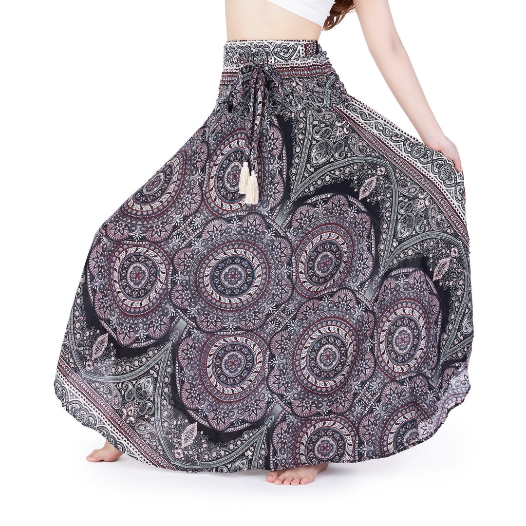 Mono Mandala Long Boho Skirts - Lannaclothesdesign Shop