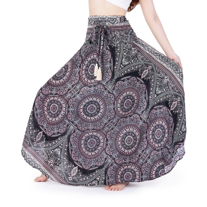 Mono Mandala Long Boho Skirts - Lannaclothesdesign Shop