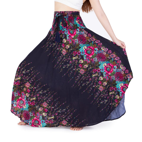 HIPPIE FLOWER LONG MAXI SKIRT