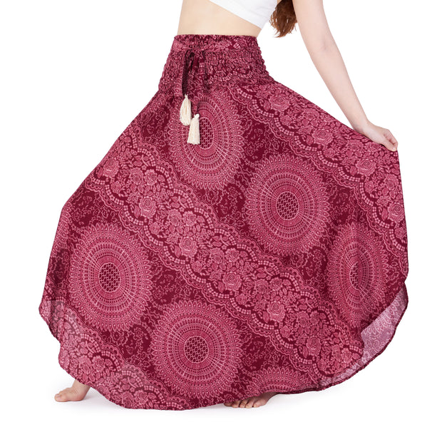 Double Rose Long Boho Skirts