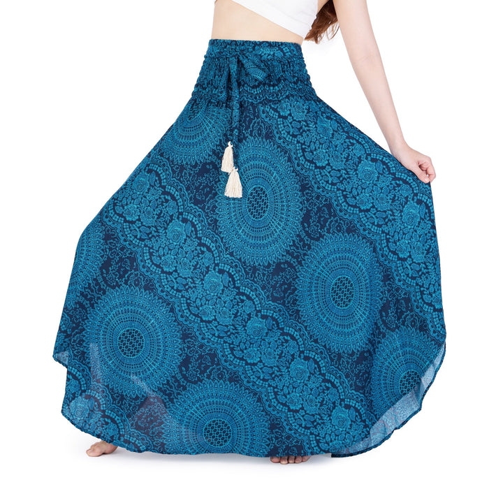 Double Rose Long Boho Skirts - Lannaclothesdesign Shop