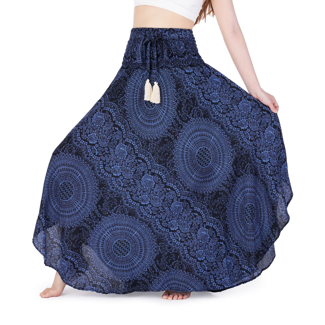 Double Rose Long Boho Skirts - Lannaclothesdesign Shop