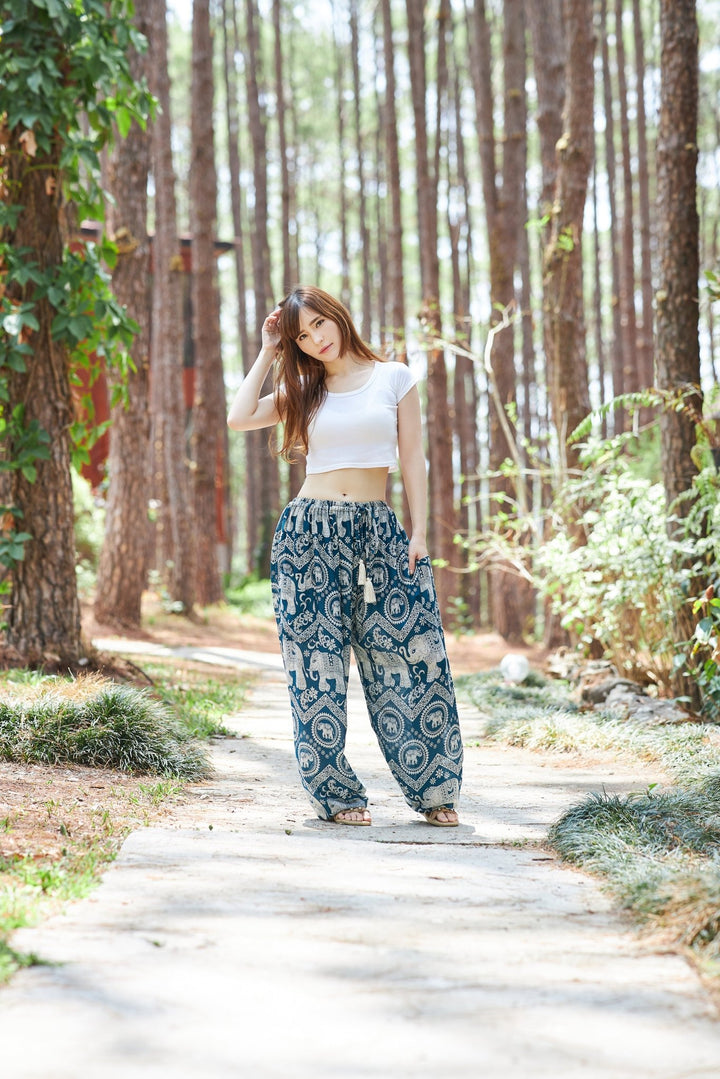 Elephant Harem Pants with Drawstring - Lannaclothesdesign Shop