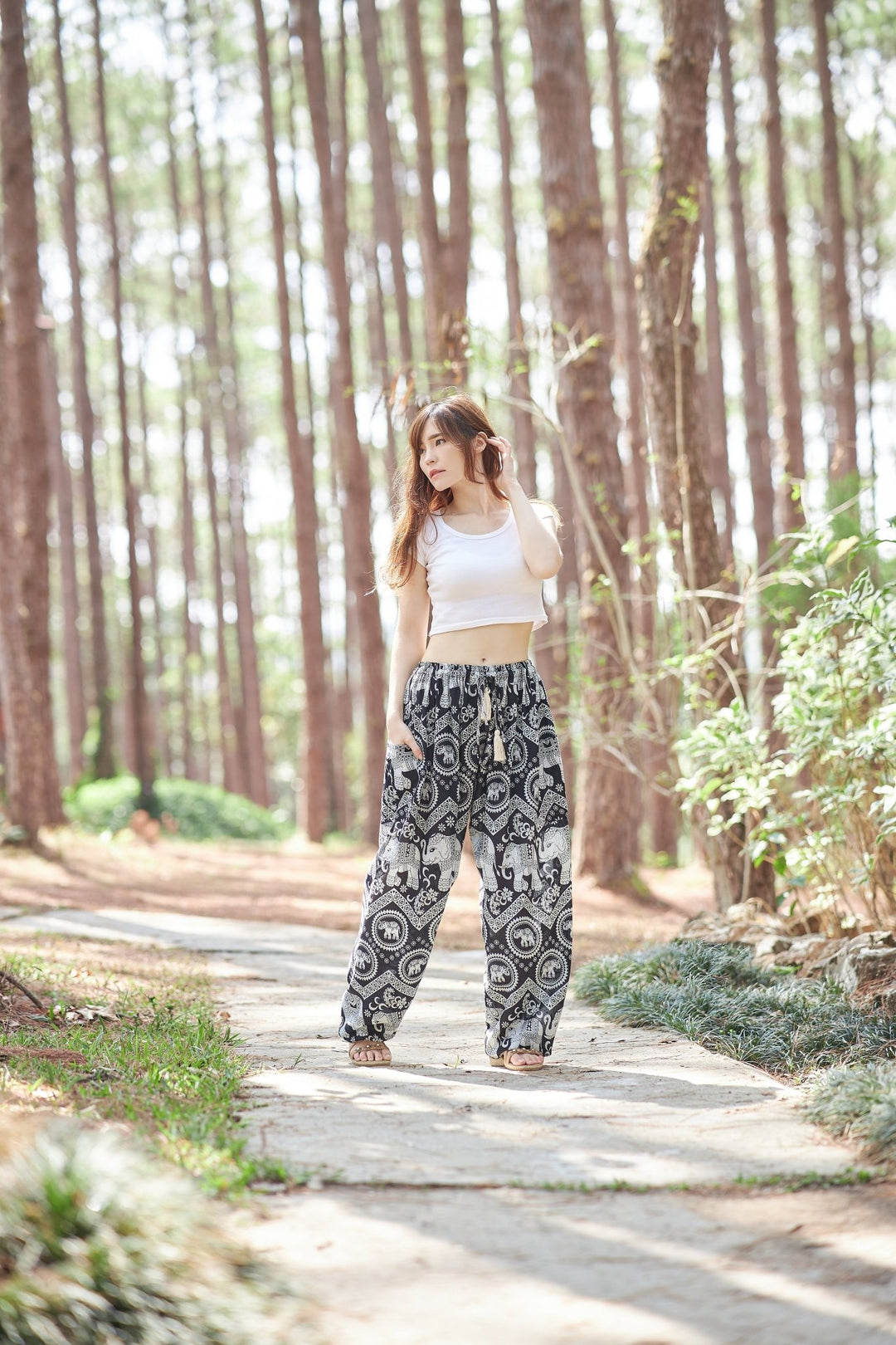 Elephant Harem Pants with Drawstring - Lannaclothesdesign Shop