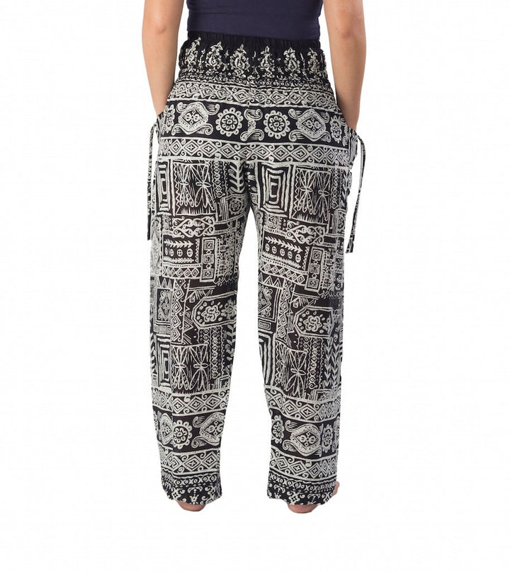 Smocked Waist Harem Boho Pants - Lannaclothesdesign Shop