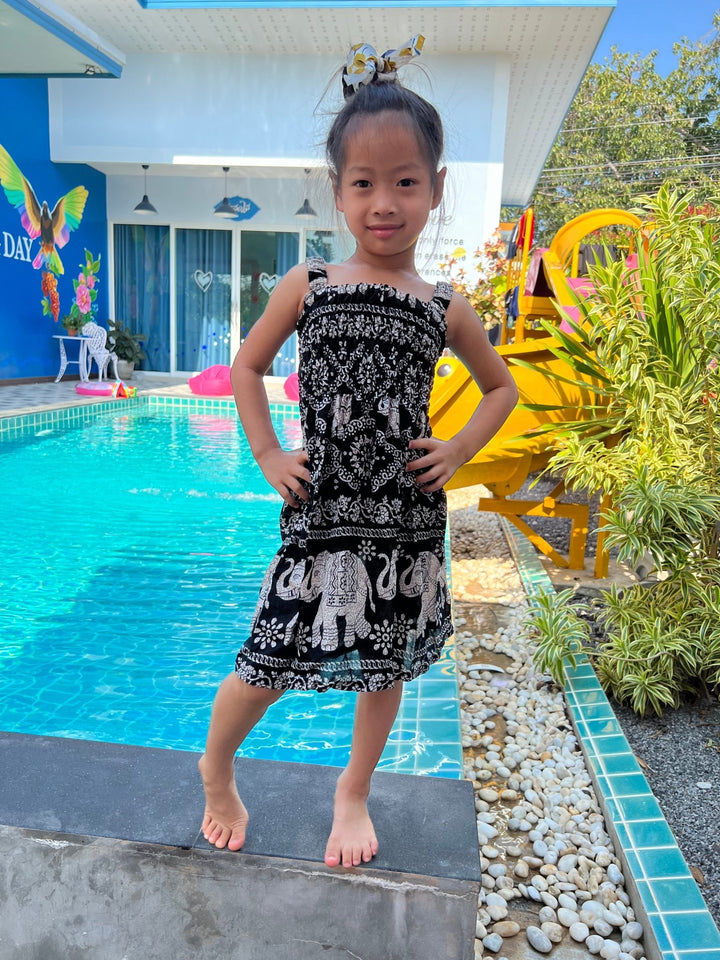 Chain Elephant Kids Summer Dress - Lannaclothesdesign Shop