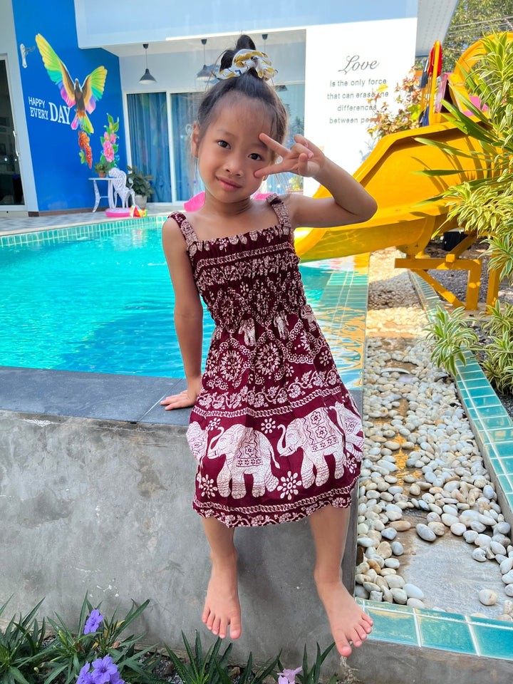 Chain Elephant Kids Summer Dress - Lannaclothesdesign Shop
