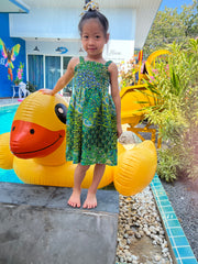 Colorful Peacock Kids Summer Dress