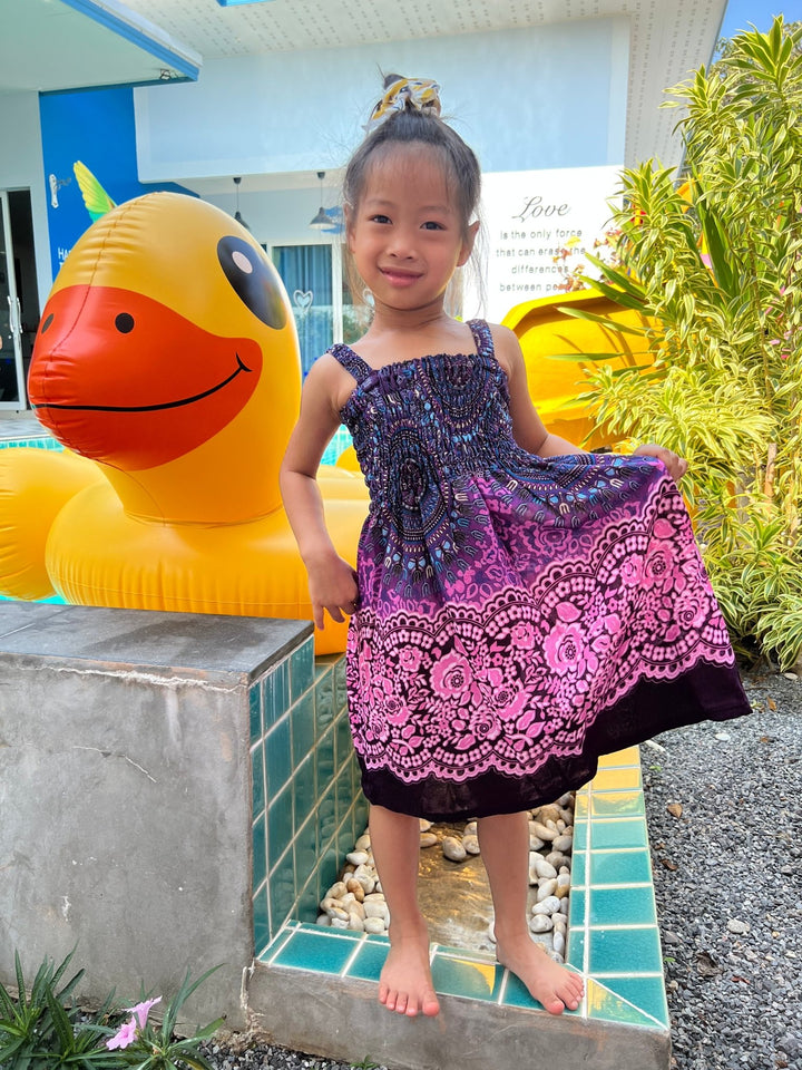 Rose Circle Kids Summer Dress - Lannaclothesdesign Shop