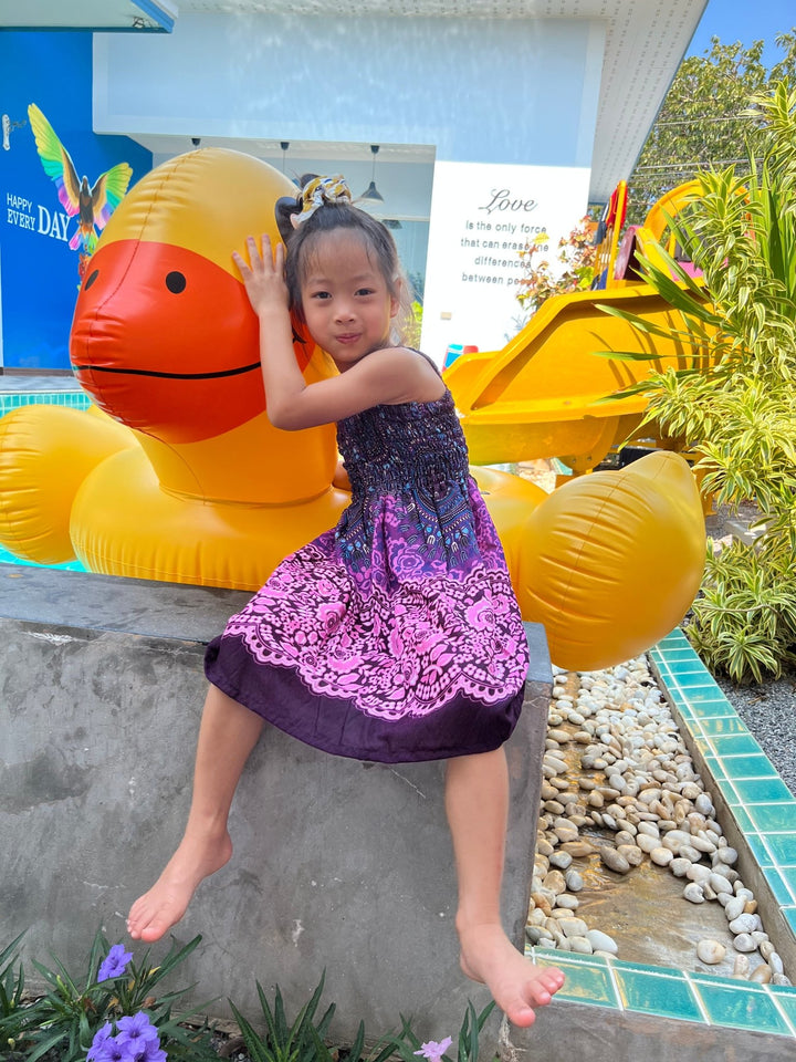 Rose Circle Kids Summer Dress - Lannaclothesdesign Shop