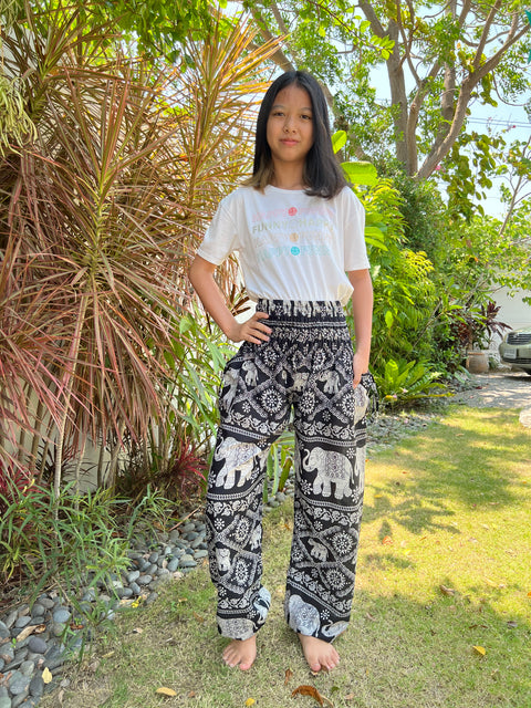 Chain elephant Kids Boho Harem Pants