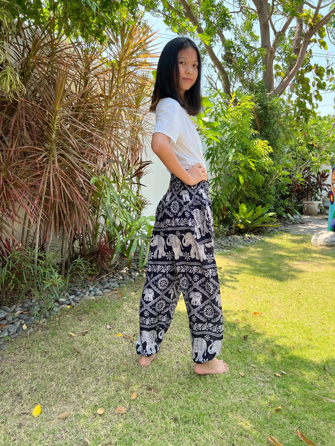 Chain elephant Kids Boho Harem Pants - Lannaclothesdesign Shop