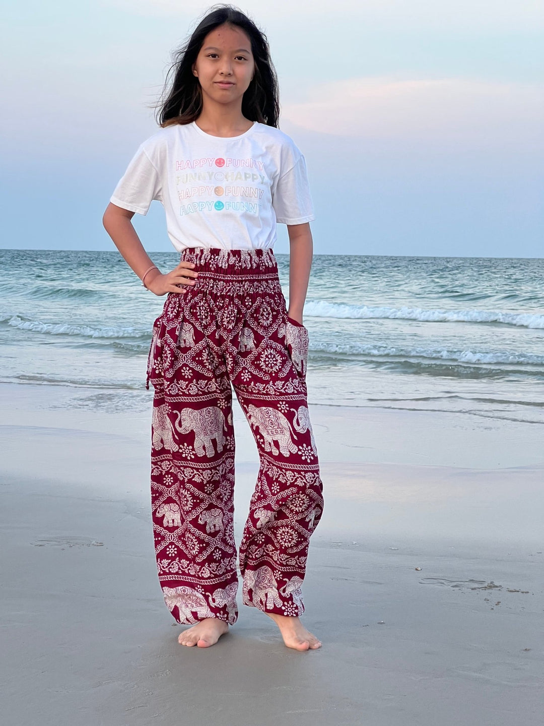 Chain elephant Kids Boho Harem Pants - Lannaclothesdesign Shop