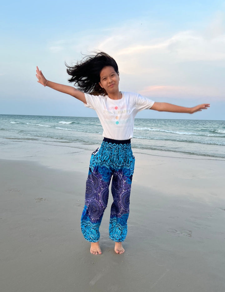 Rose Circle Kids Boho Harem Pants - Lannaclothesdesign Shop