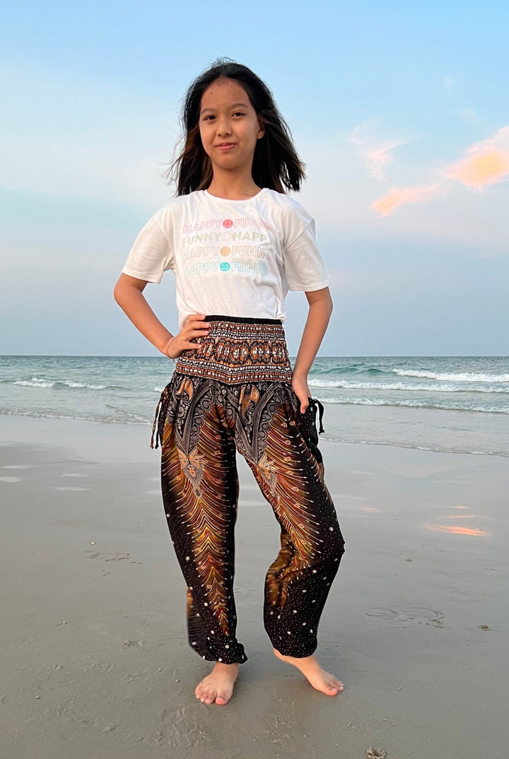 Peacock Kids Boho Harem Pants - Lannaclothesdesign Shop