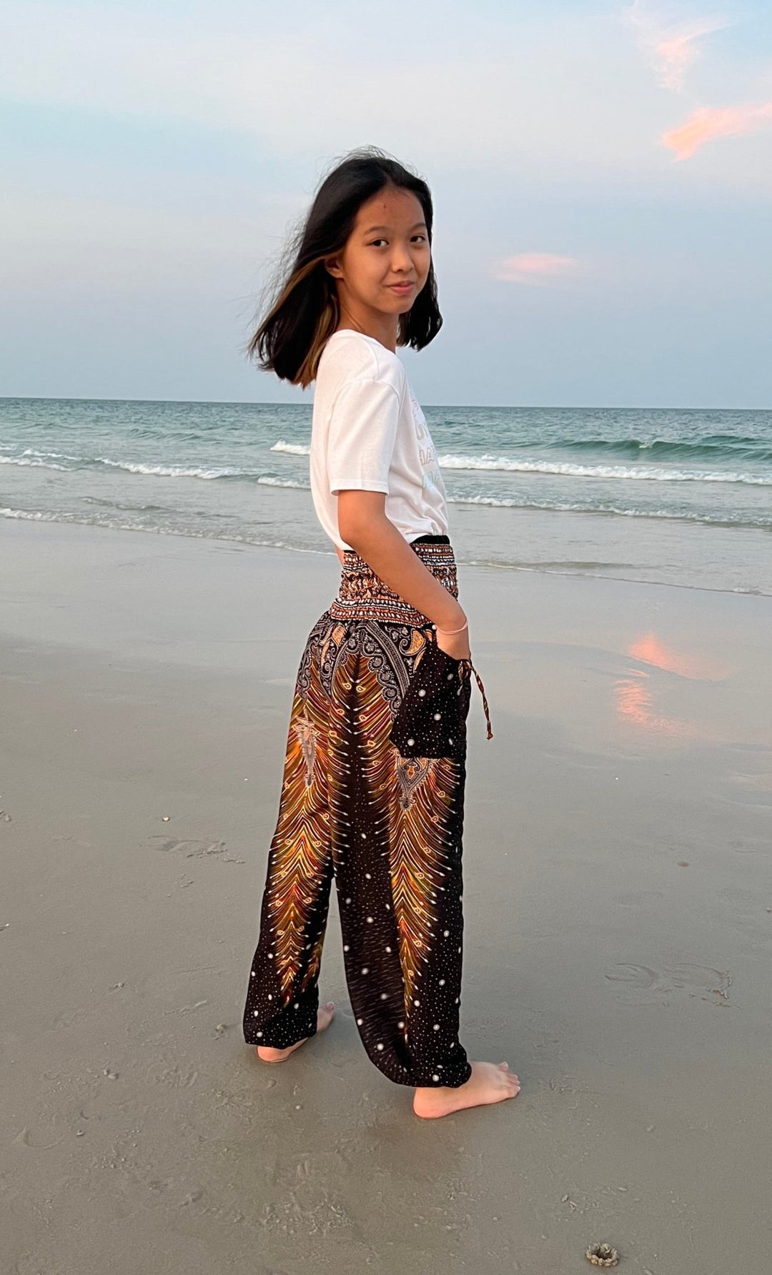 Peacock Kids Boho Harem Pants - Lannaclothesdesign Shop