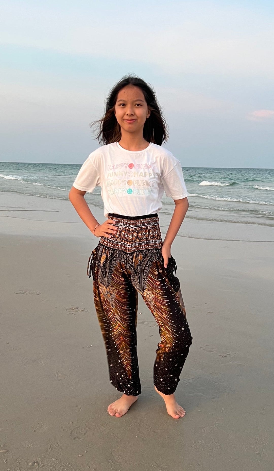 Peacock Kids Boho Harem Pants - Lannaclothesdesign Shop