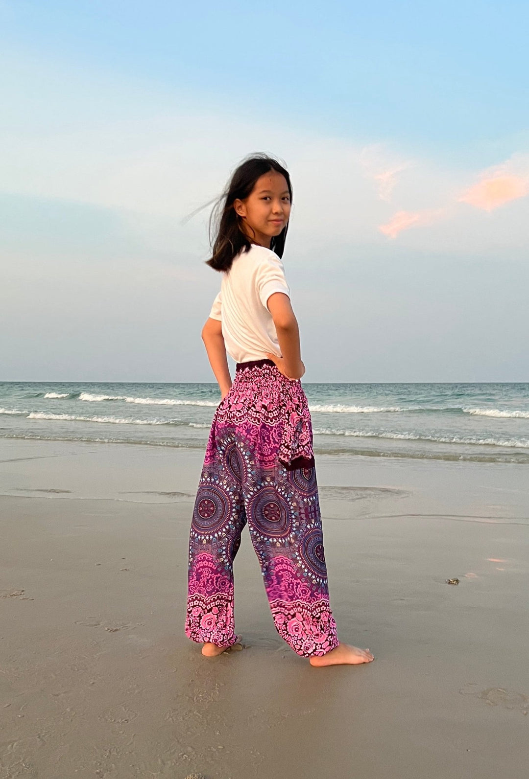 Rose Circle Kids Boho Harem Pants - Lannaclothesdesign Shop