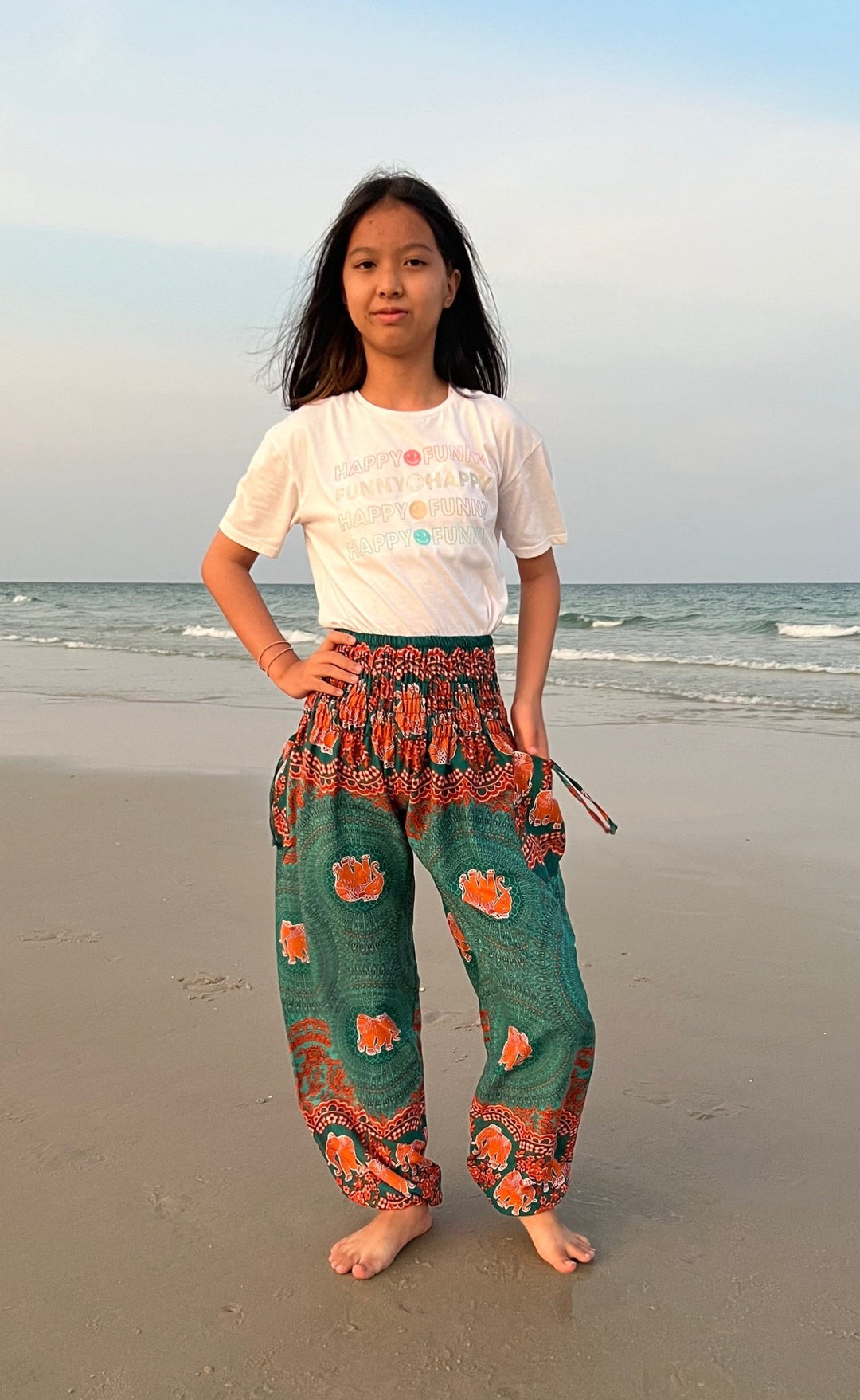 Elephant Rose Kids Boho Harem Pants - Lannaclothesdesign Shop