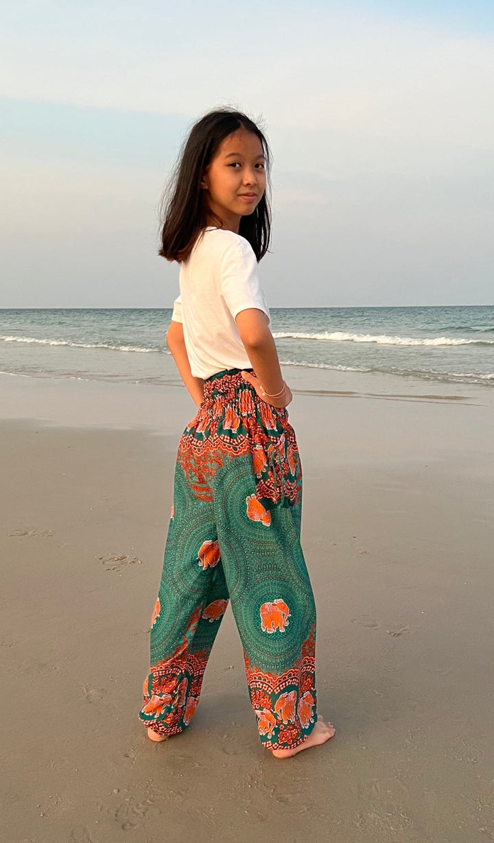 Elephant Rose Kids Boho Harem Pants - Lannaclothesdesign Shop