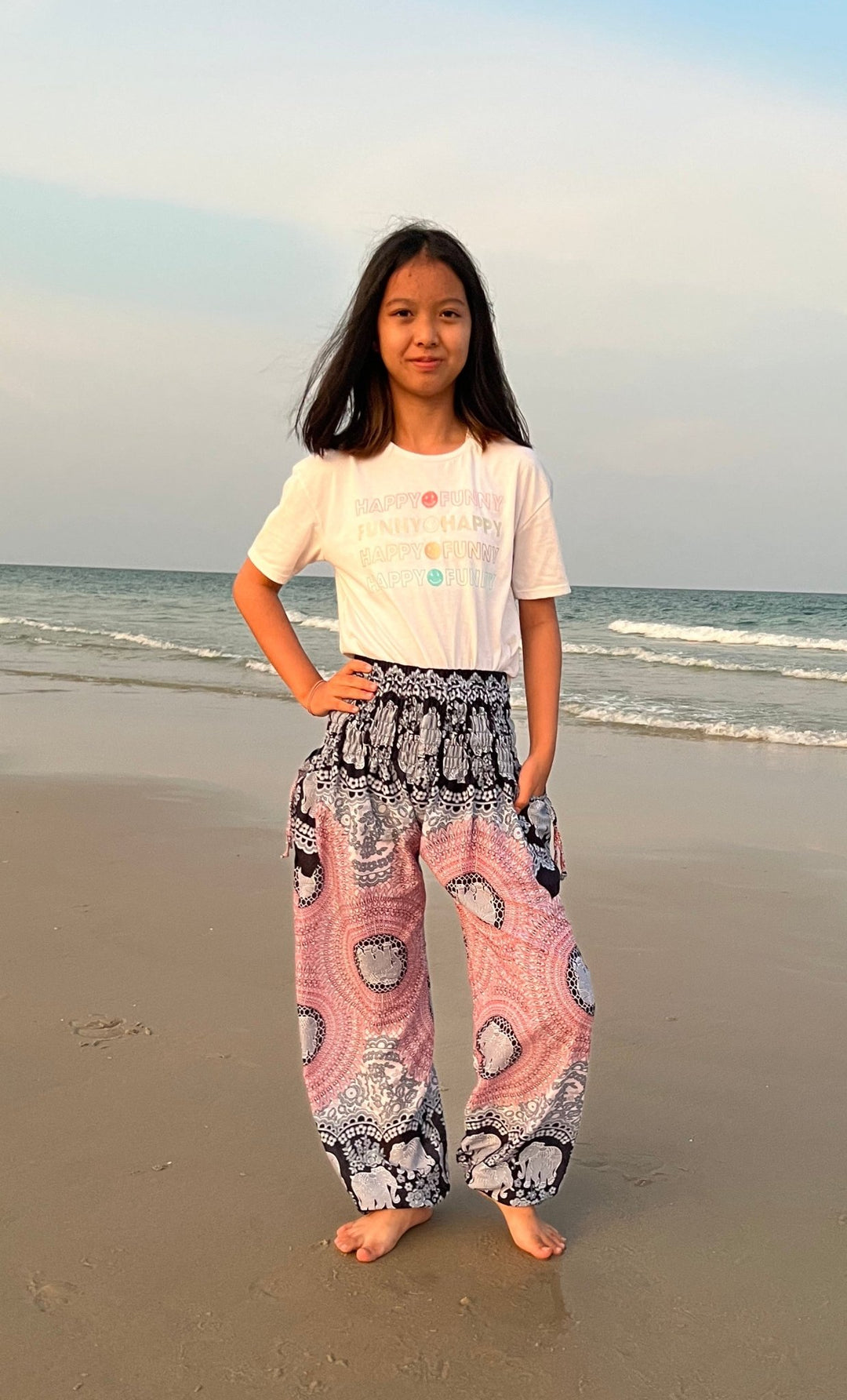 Elephant Rose Kids Boho Harem Pants - Lannaclothesdesign Shop