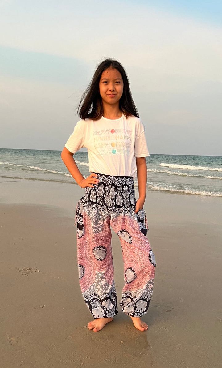 Elephant Rose Kids Boho Harem Pants - Lannaclothesdesign Shop