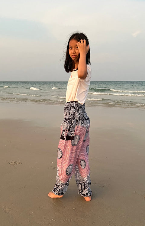 Elephant Rose Kids Boho Harem Pants