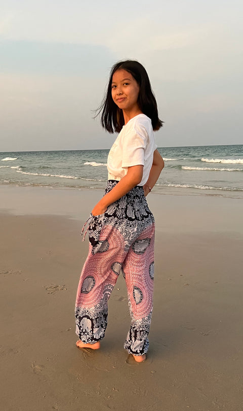 Elephant Rose Kids Boho Harem Pants