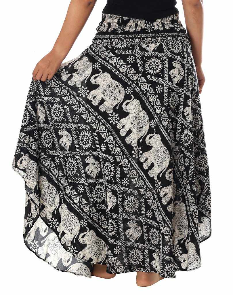 BLACK ELEPHANT BOHO SKIRT - Lannaclothesdesign Shop