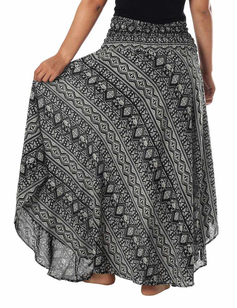SMALL ELEPHANT PRINT MAXI SKIRT - Lannaclothesdesign Shop