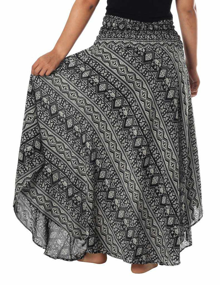 SMALL ELEPHANT PRINT MAXI SKIRT - Lannaclothesdesign Shop