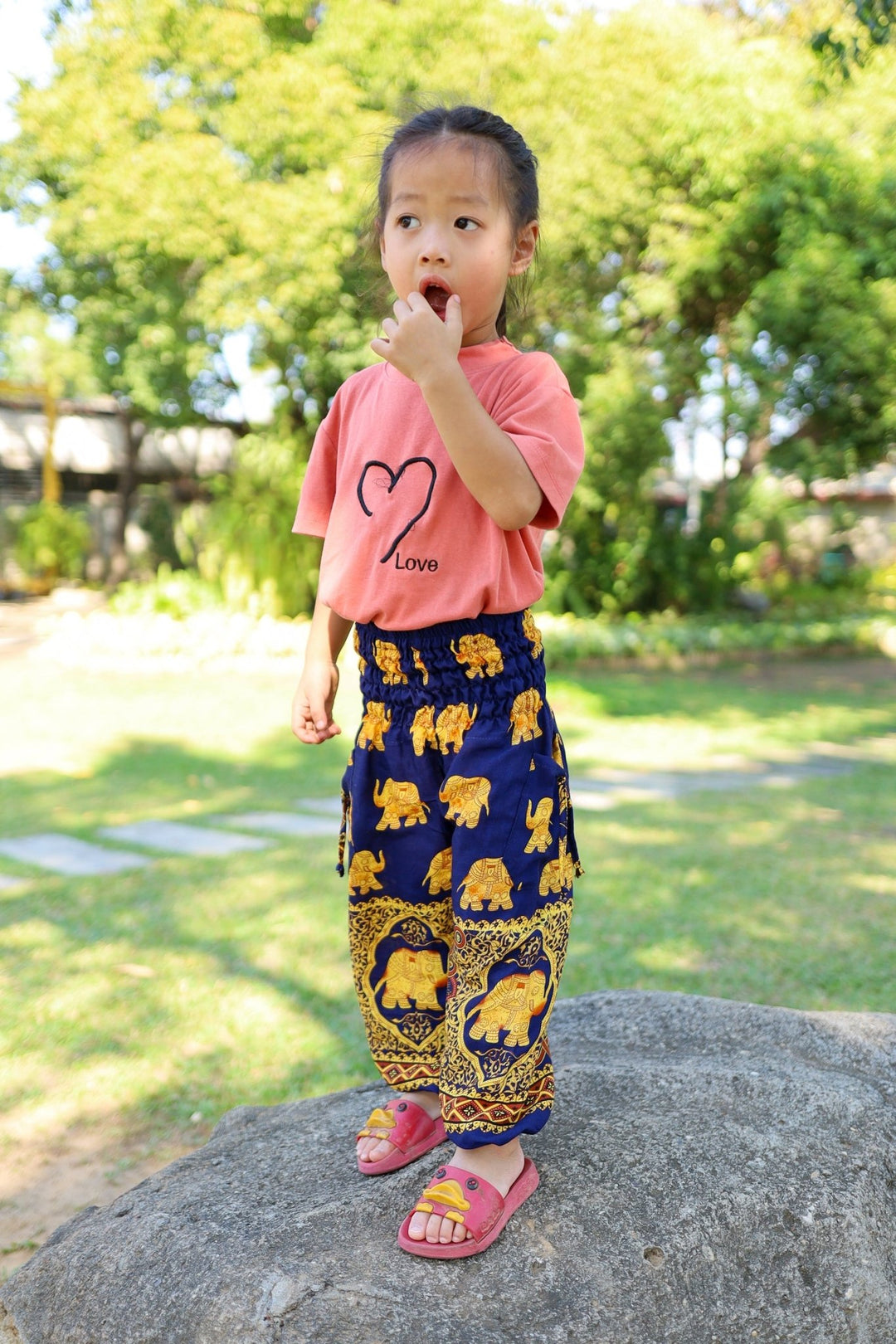 GOLD ELEPHANT KIDS HAREM PANTS - Lannaclothesdesign Shop