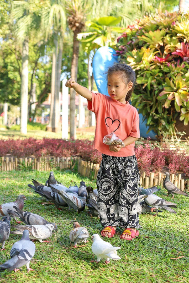 ELEPHANT KIDS HAREM PANTS - Black - Lannaclothesdesign Shop