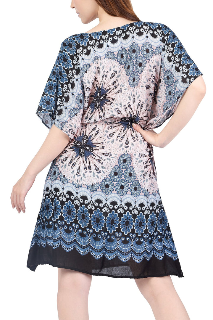 Rayon Boho Tops for Women One Size - Kimono - Black White - Lannaclothesdesign Shop