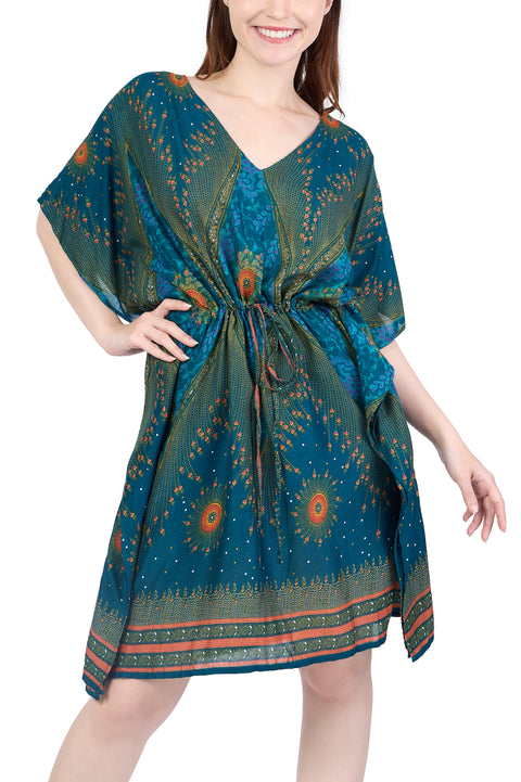 Rayon Boho Tops for Women One Size - Kimono - Teal