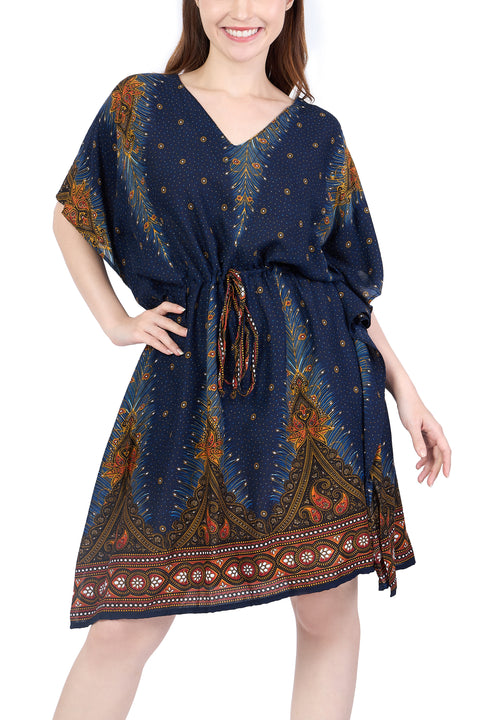 Rayon Boho Tops for Women One Size - Kimono - Dark Blue