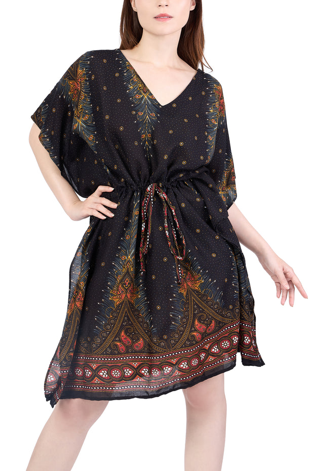 Rayon Boho Tops for Women One Size - Kimono - Black