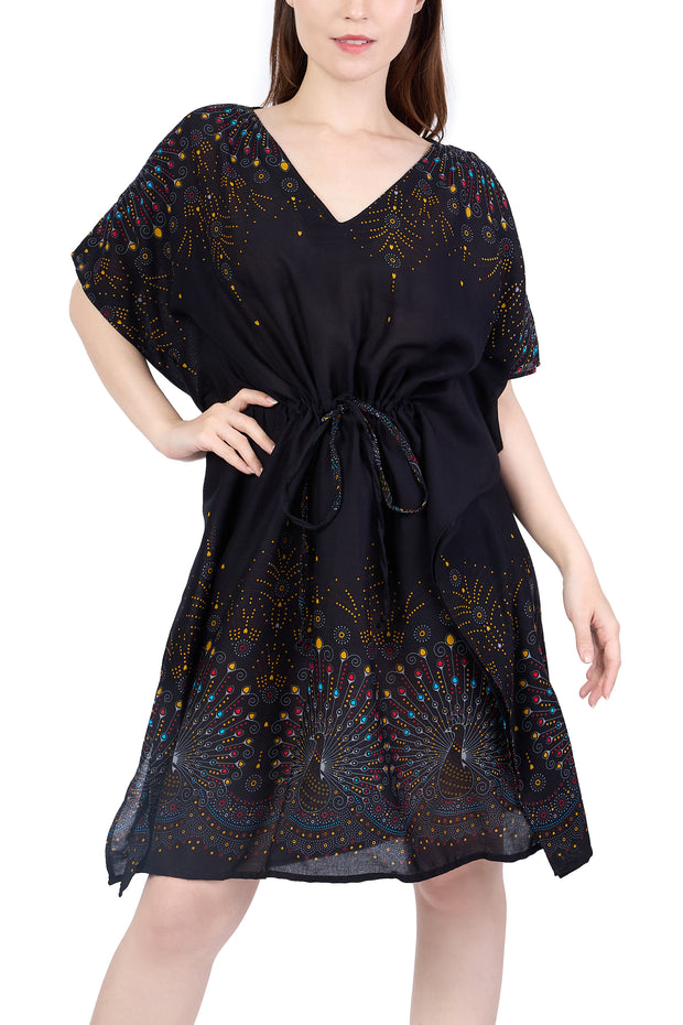 Rayon Boho Tops for Women One Size - Kimono - Black