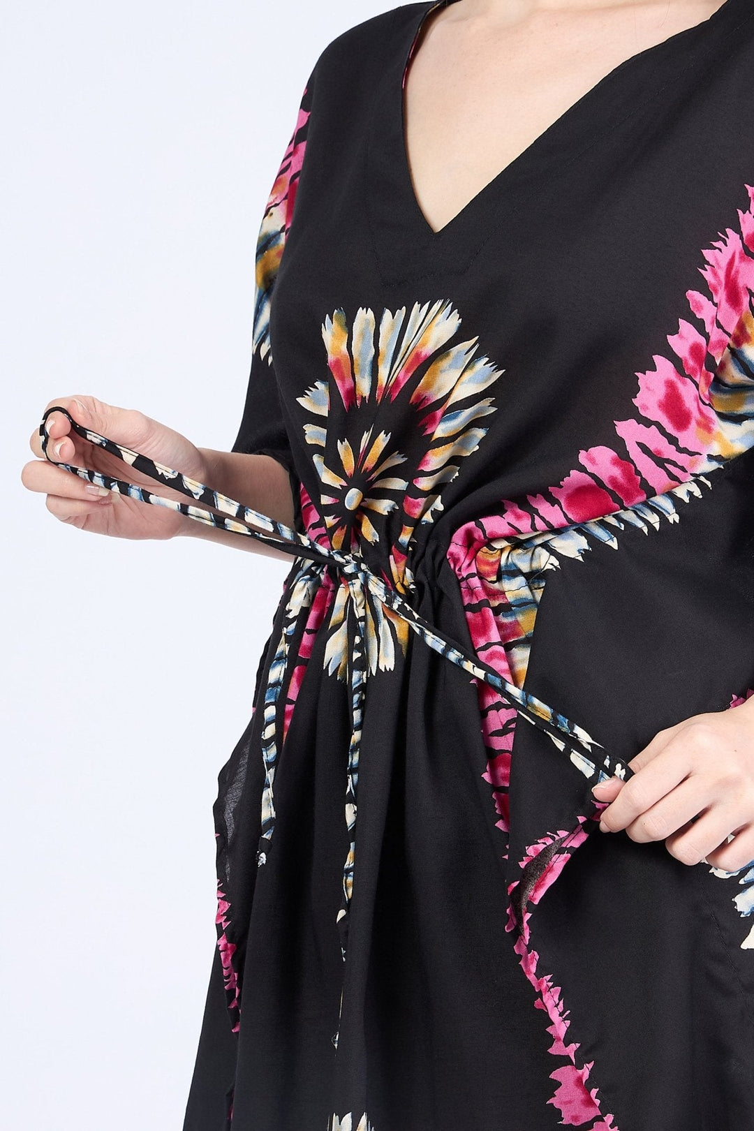 Rayon Boho Tops for Women One Size - Kimono - Black - Lannaclothesdesign Shop