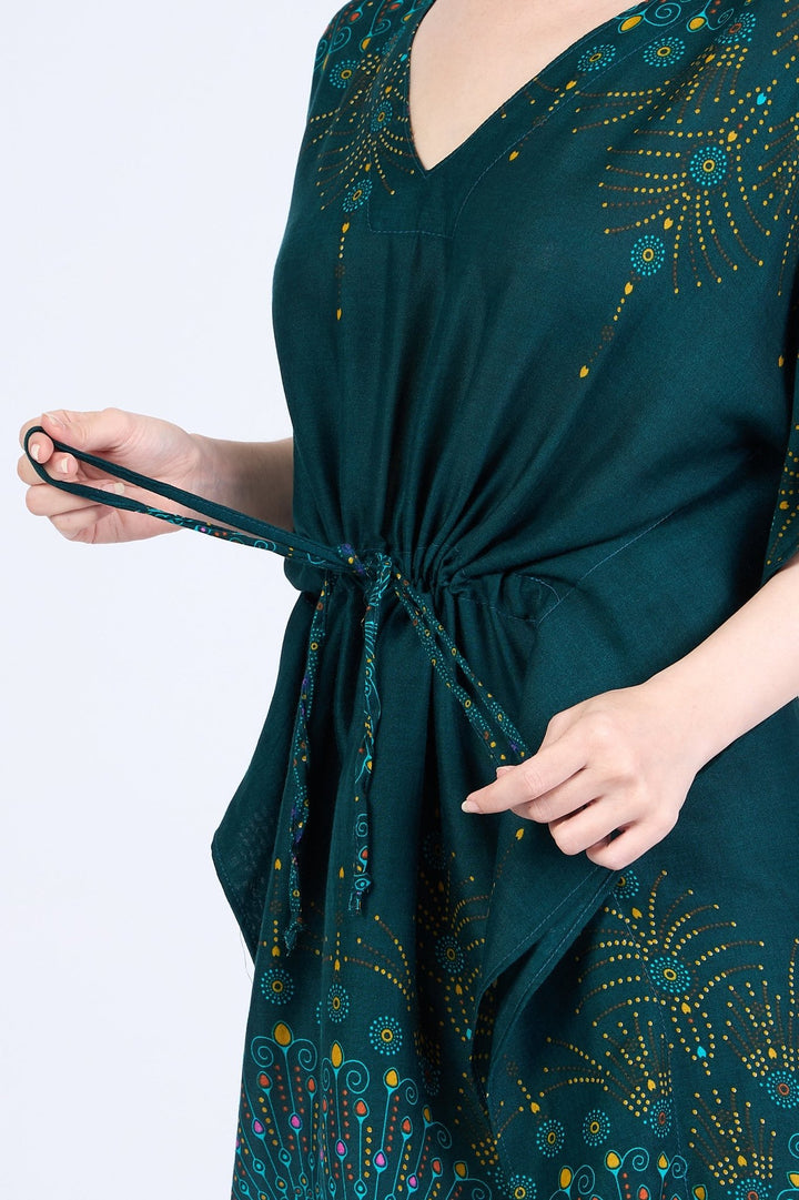 Rayon Boho Tops Dress Kimono - Green Firework - Lannaclothesdesign Shop
