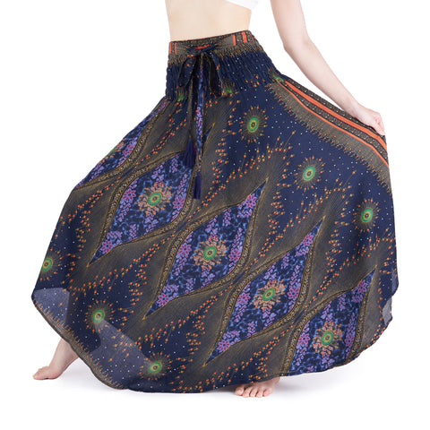 DARK BLUE LONG BOHEMIAN SKIRT