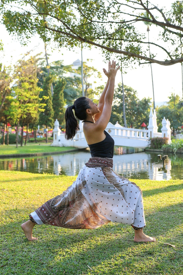 Harem Pants Peacock Print - Lannaclothesdesign Shop