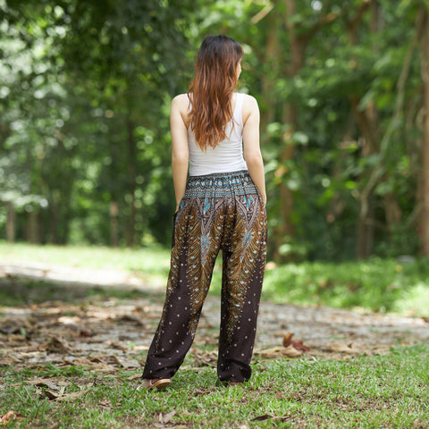 Drawstring Peacock Harem Pants